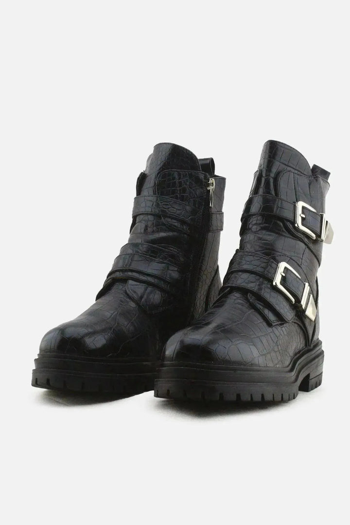 European Brand Zipper Buckle Straps Combat Ankle Boots | 100% Authentic Leather - sundaybazar