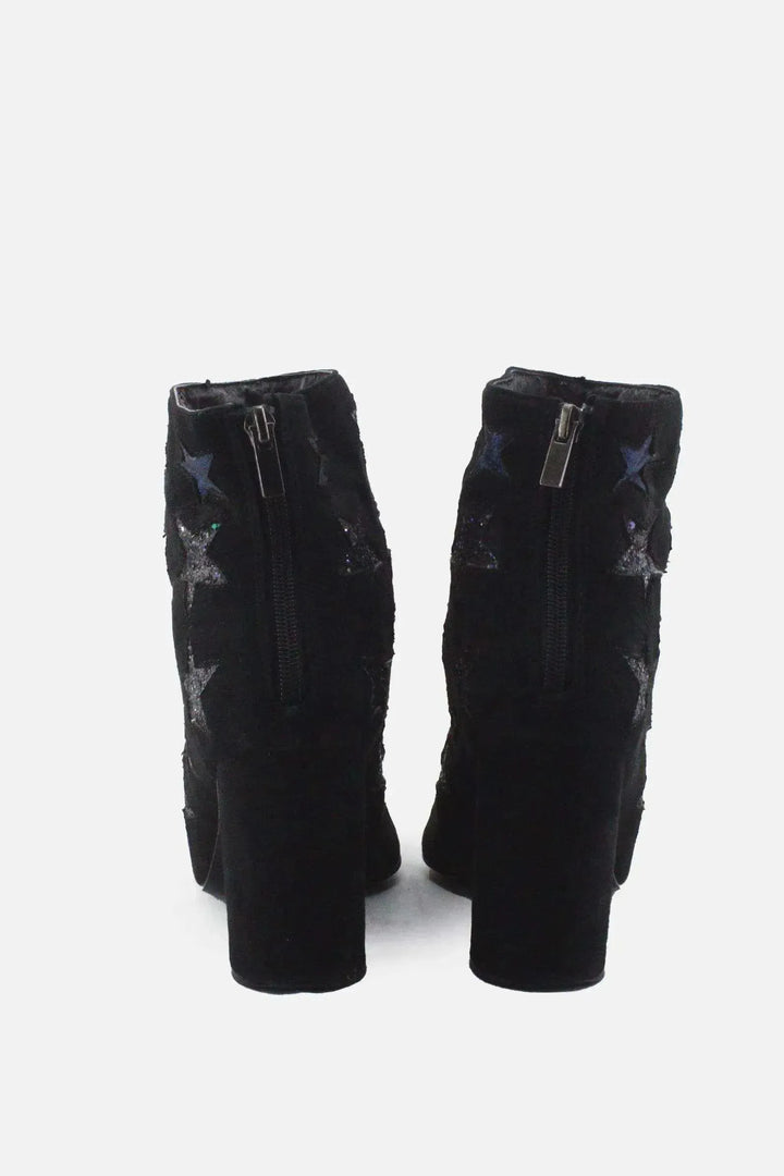 Miss Selfridge Zipper Block Ankle Boots | Suede - sundaybazar