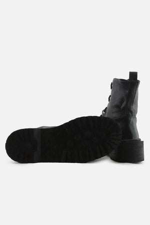 Pull & Bear Zipper Laces Combat Ankle Boots | 100% Authentic Leather - sundaybazar