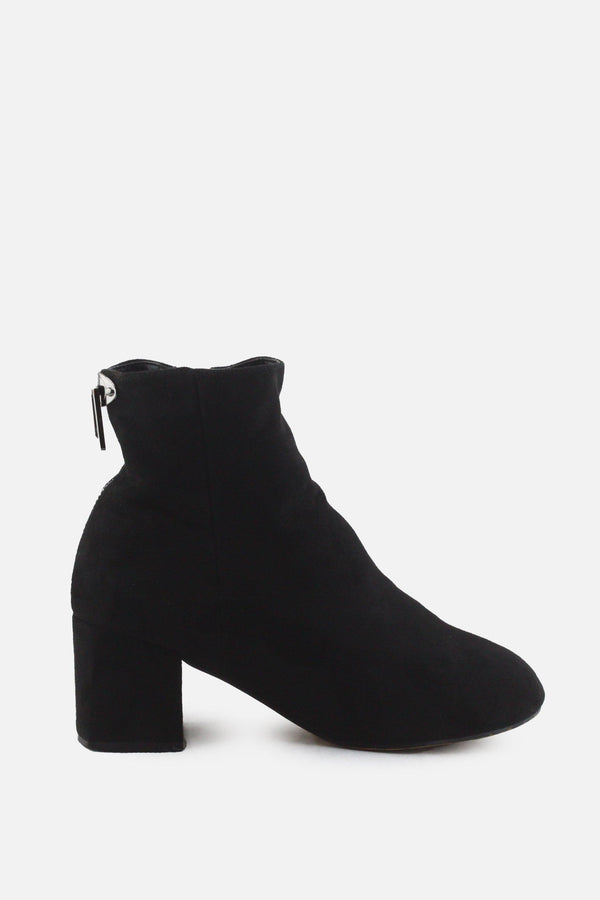 European Brand Zipper Block Ankle Boots | Suede