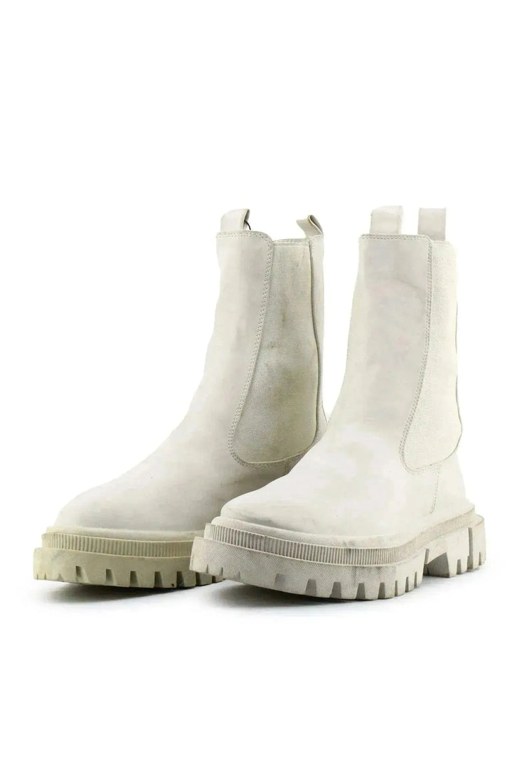 Bershka Stretchable Combat Ankle Boots | 100% Authentic Leather - sundaybazar