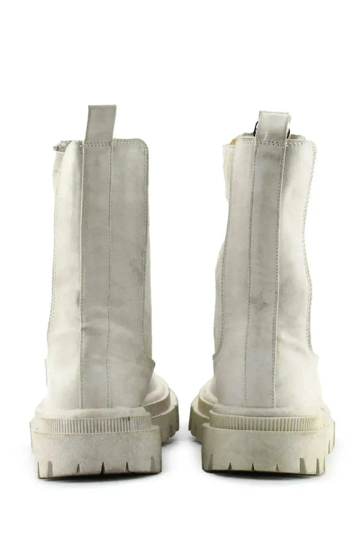 Bershka Stretchable Combat Ankle Boots | 100% Authentic Leather - sundaybazar