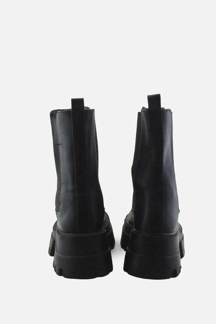 Pull & Bear Stretchable Combat Ankle Boots |100% Authentic Leather - sundaybazar