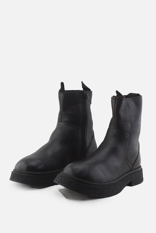 Zara Zipper Combat Ankle Boots |100% Authentic Leather