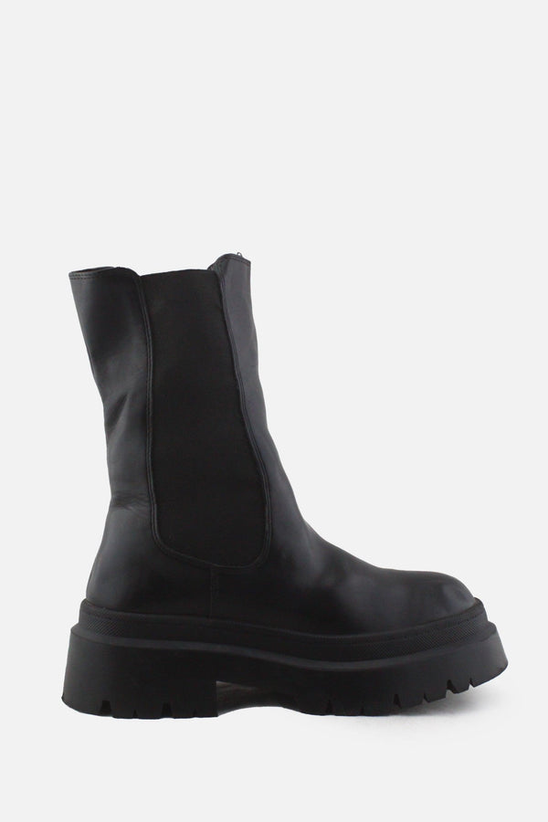 Pull & Bear Stretchable Combat Ankle Boots |100% Authentic Leather