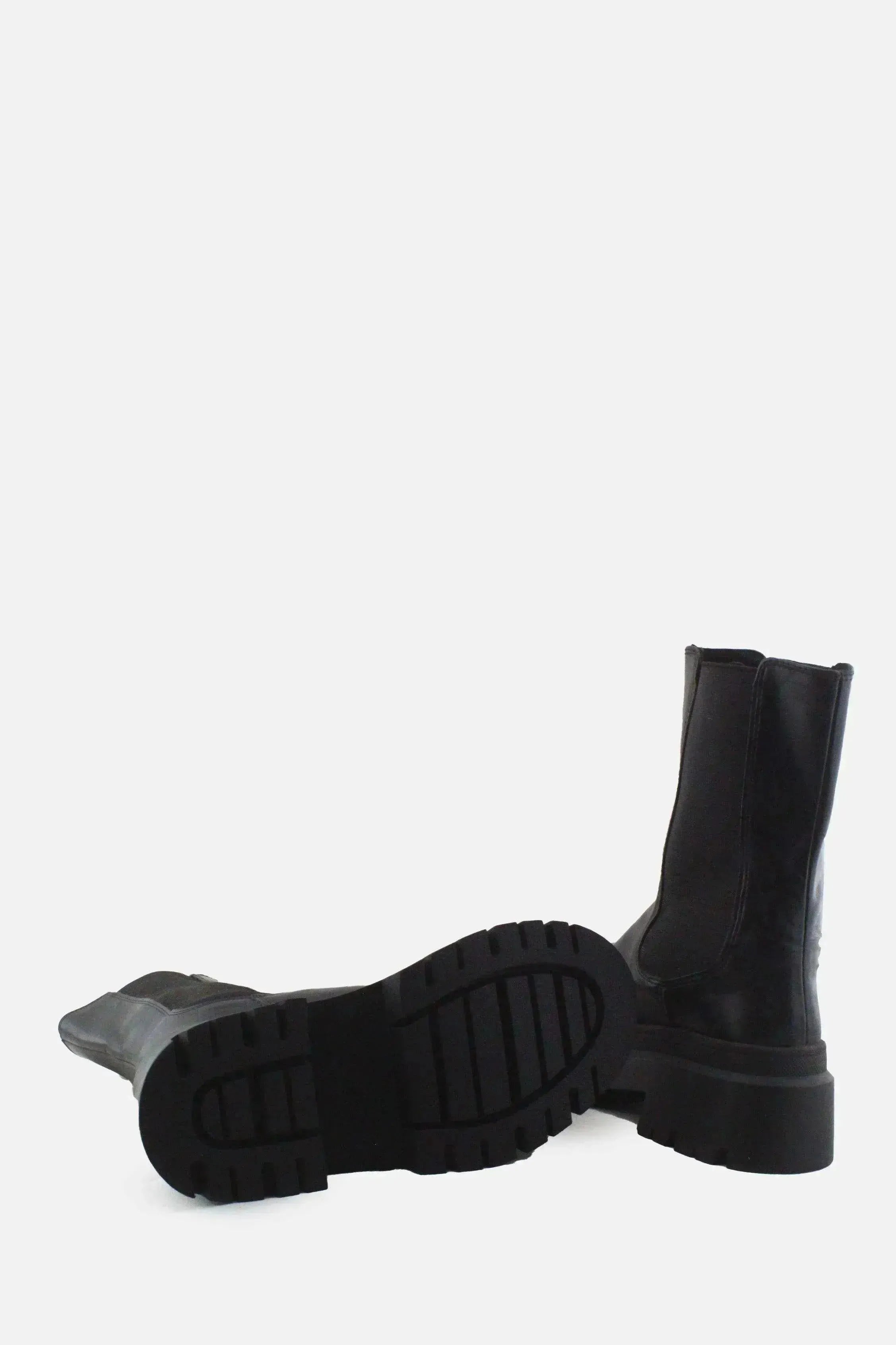 Pull & Bear Stretchable Combat Ankle Boots |100% Authentic Leather - sundaybazar