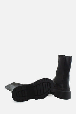 Pull & Bear Stretchable Combat Ankle Boots |100% Authentic Leather - sundaybazar