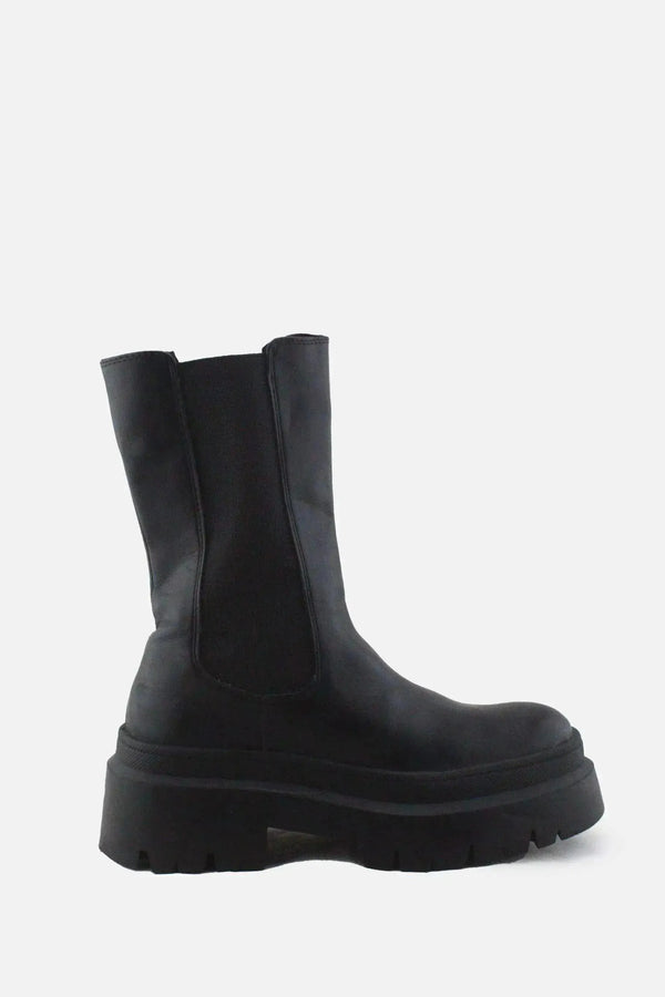 Pull & Bear Stretchable Combat Ankle Boots |100% Authentic Leather - sundaybazar
