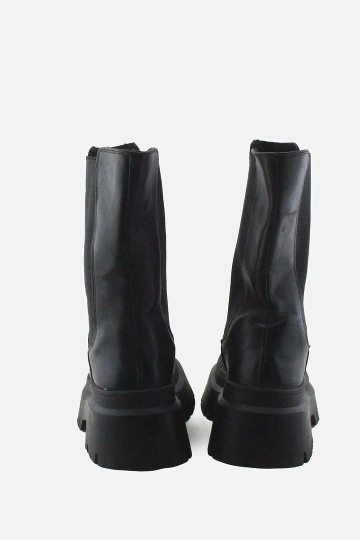 Pull & Bear Stretchable Combat Ankle Boots |100% Authentic Leather - sundaybazar