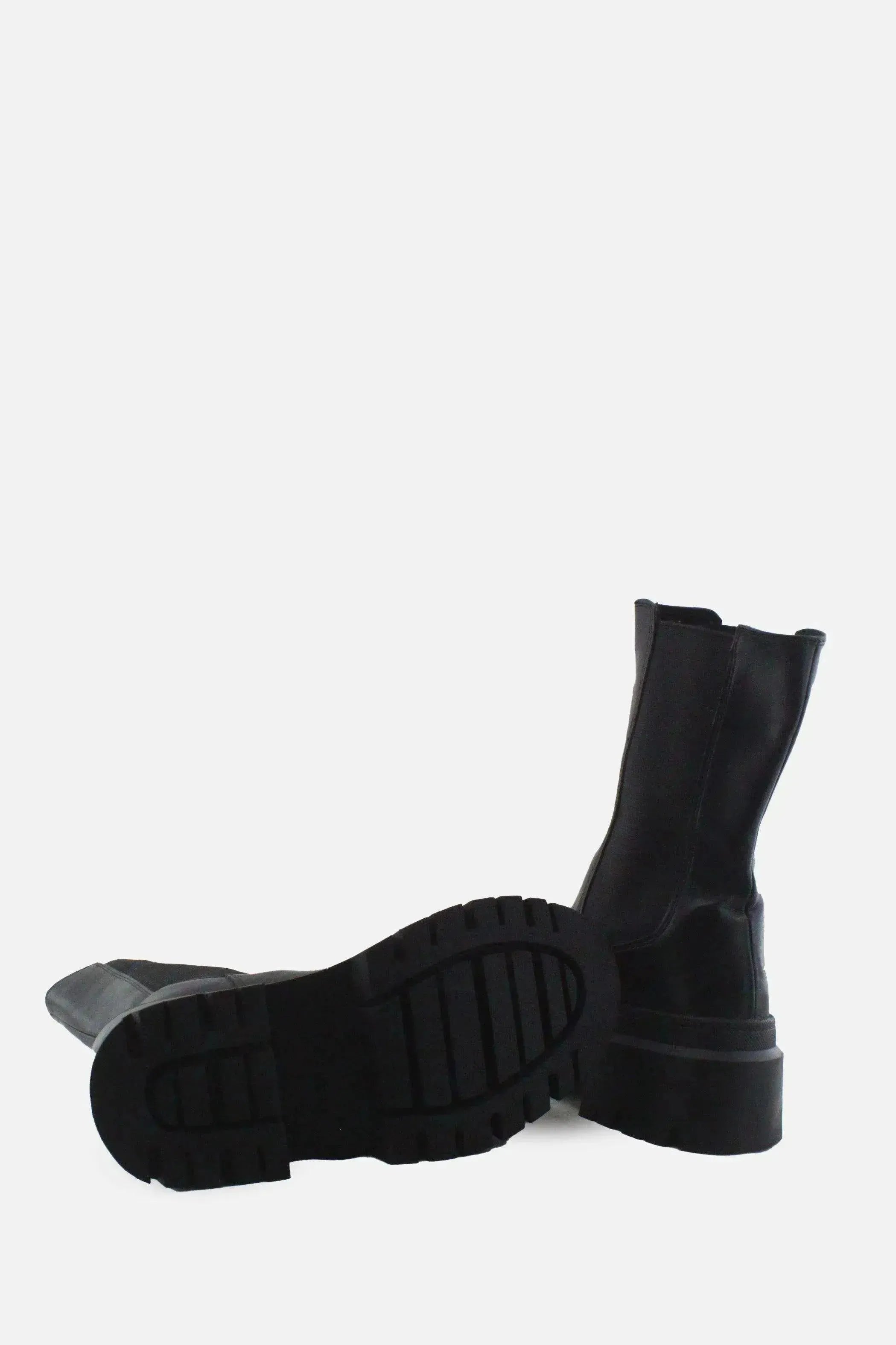 Pull & Bear Stretchable Combat Ankle Boots |100% Authentic Leather - sundaybazar