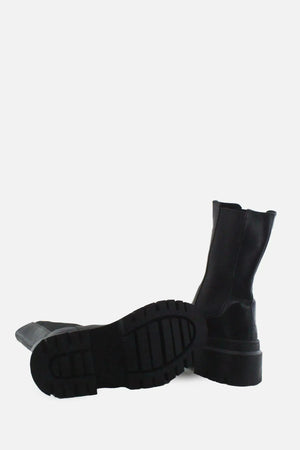 Pull & Bear Stretchable Combat Ankle Boots |100% Authentic Leather - sundaybazar