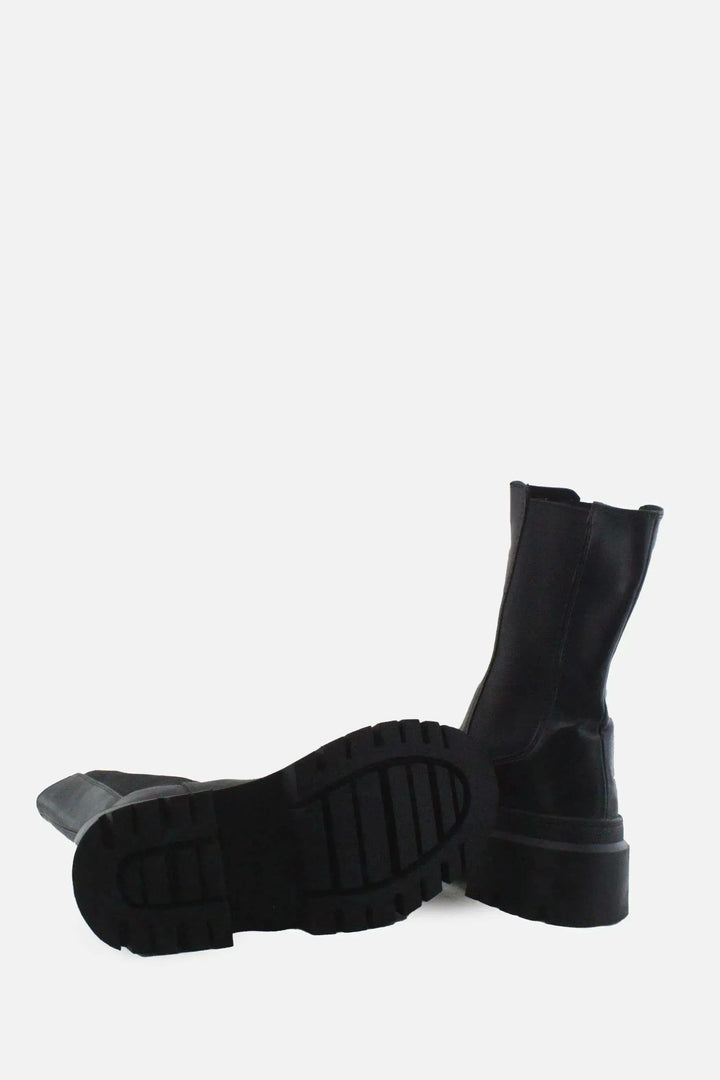 Pull & Bear Stretchable Combat Ankle Boots |100% Authentic Leather - sundaybazar