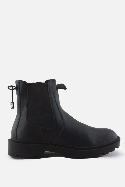 Zara Stretchable Chelsea Ankle Boots |100% Authentic Leather - sundaybazar