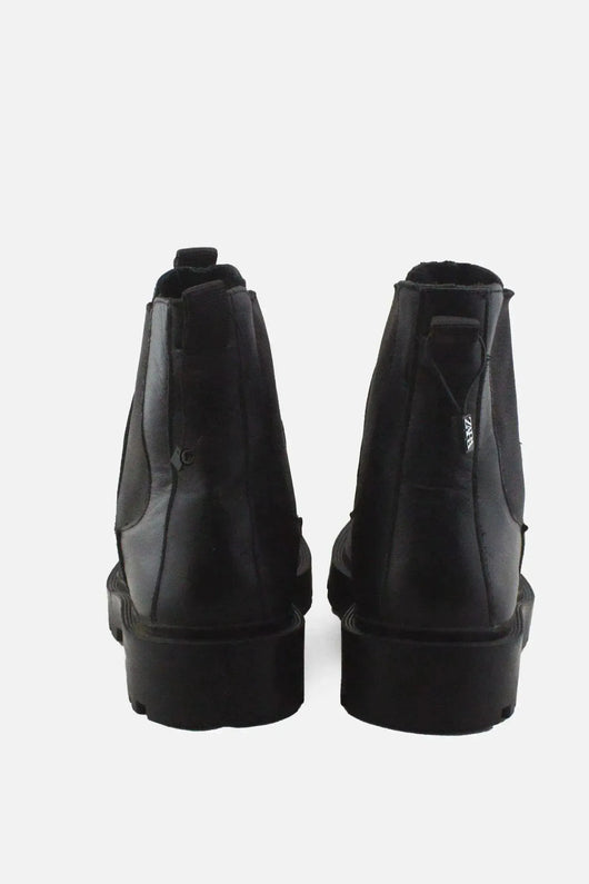 Zara Stretchable Chelsea Ankle Boots |100% Authentic Leather - sundaybazar