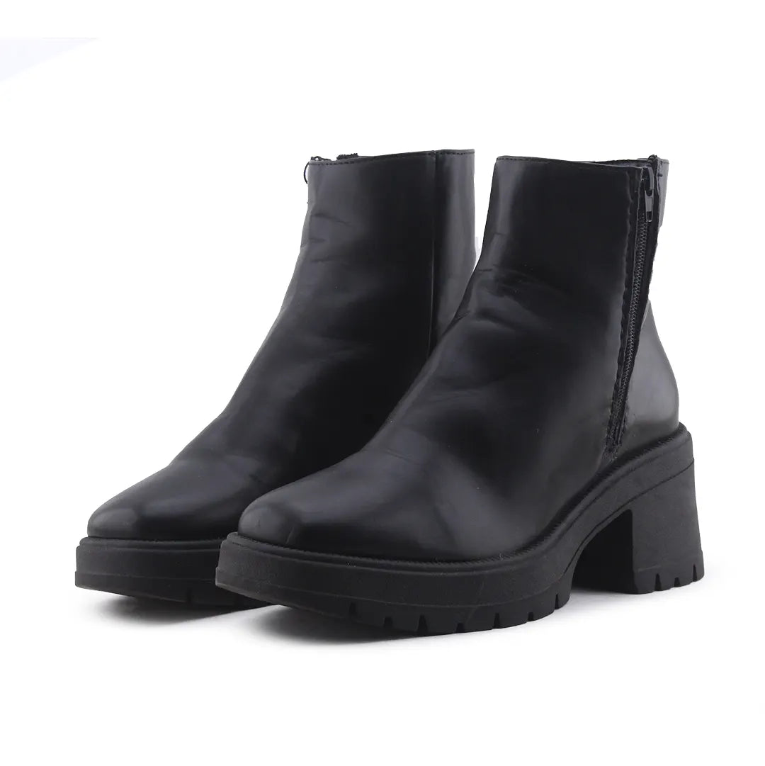 Bershka Zipper Ankle Boot | 100% Authentic Leather