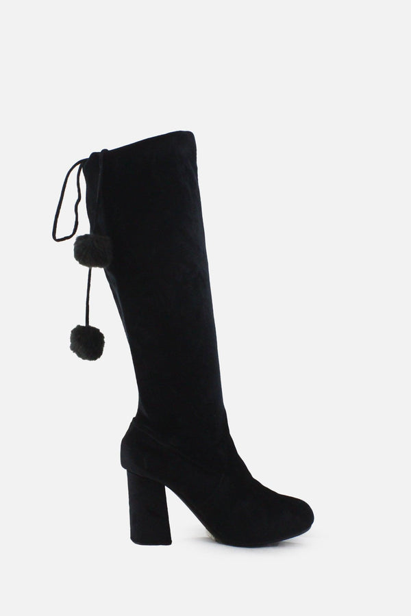 European Brand Zipper Block Over The Knee Boots | Suede