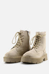 Bershka Zipper Laces Combat Ankle Boots | 100% Authentic Leather - sundaybazar