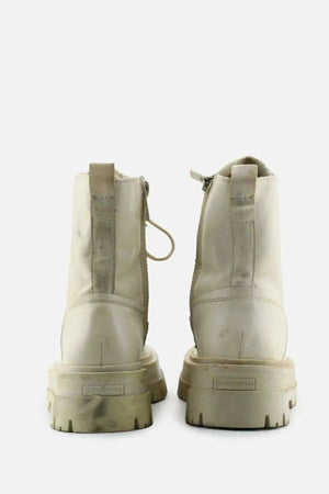 Stradivarius Zipper Laces Combat Ankle Boots | 100% Authentic Leather - sundaybazar