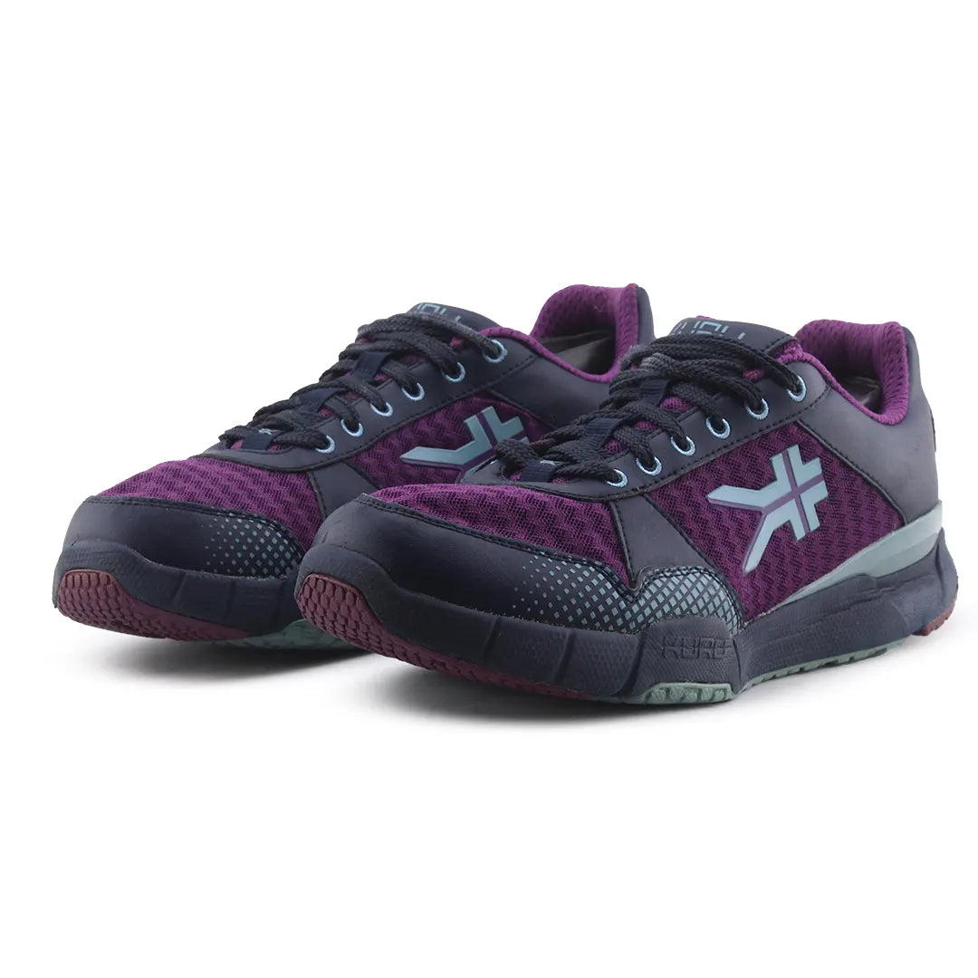 Kuru Quantum Purple Gray Running Shoes Lace Up Sneakers