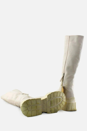 Bershka Zipper Knee High Boots | 100% Authentic Leather - sundaybazar