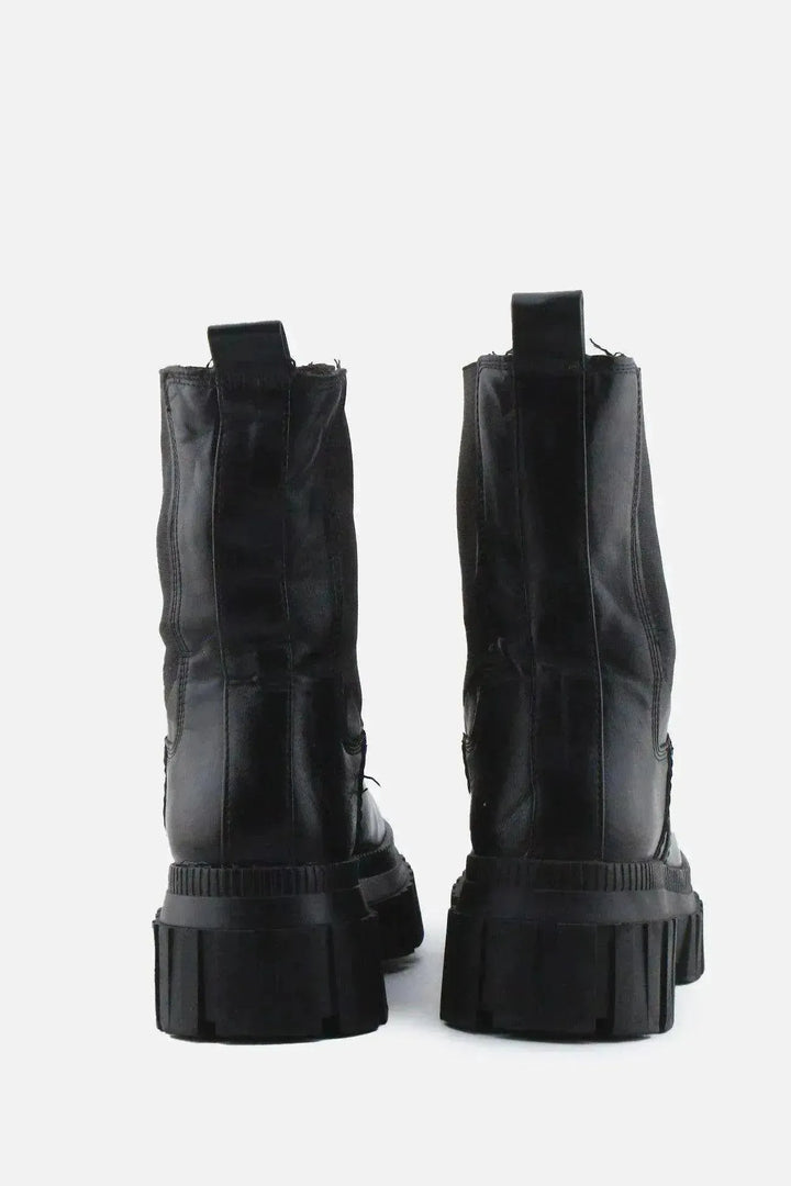 Stradivarius Stretchable Combat Boots | 100% Authentic Leather - sundaybazar
