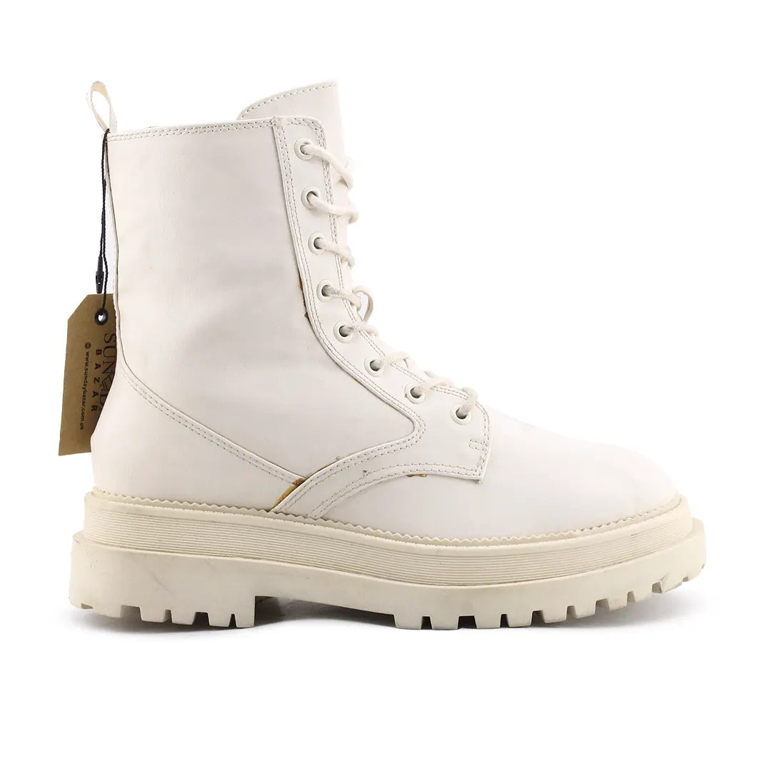 Stradivarius Zipper Lace Up Ankle Boot | 100% Authentic Leather