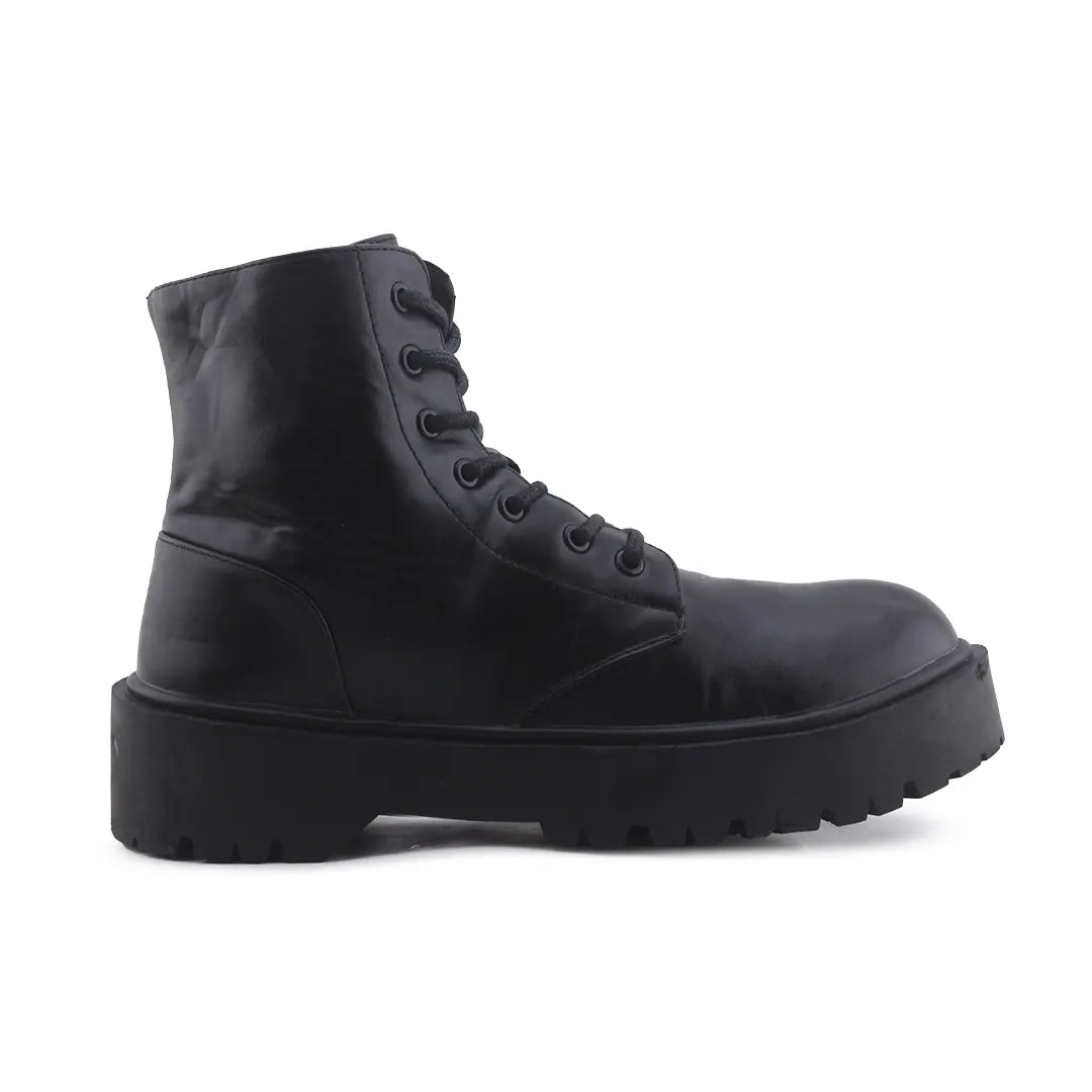 Pull & Bear Zipper Lace Up Ankle Boot | 100% Authentic Leather