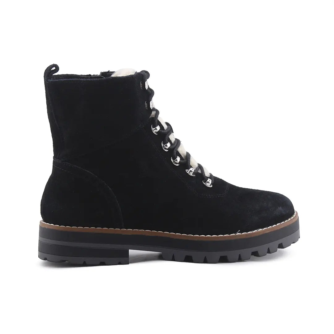 Crown & Ivy Zipper Lace Up Suede Ankle Boot