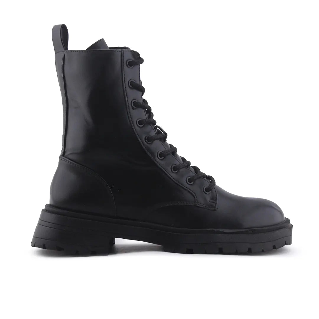 Pull & Bear Zipper Lace Up Ankle Boot | 100% Authentic Leather