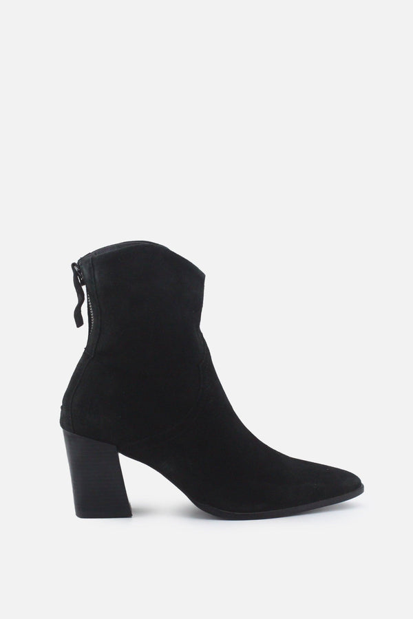 Zara Zipper Block Ankle Boots | Suede