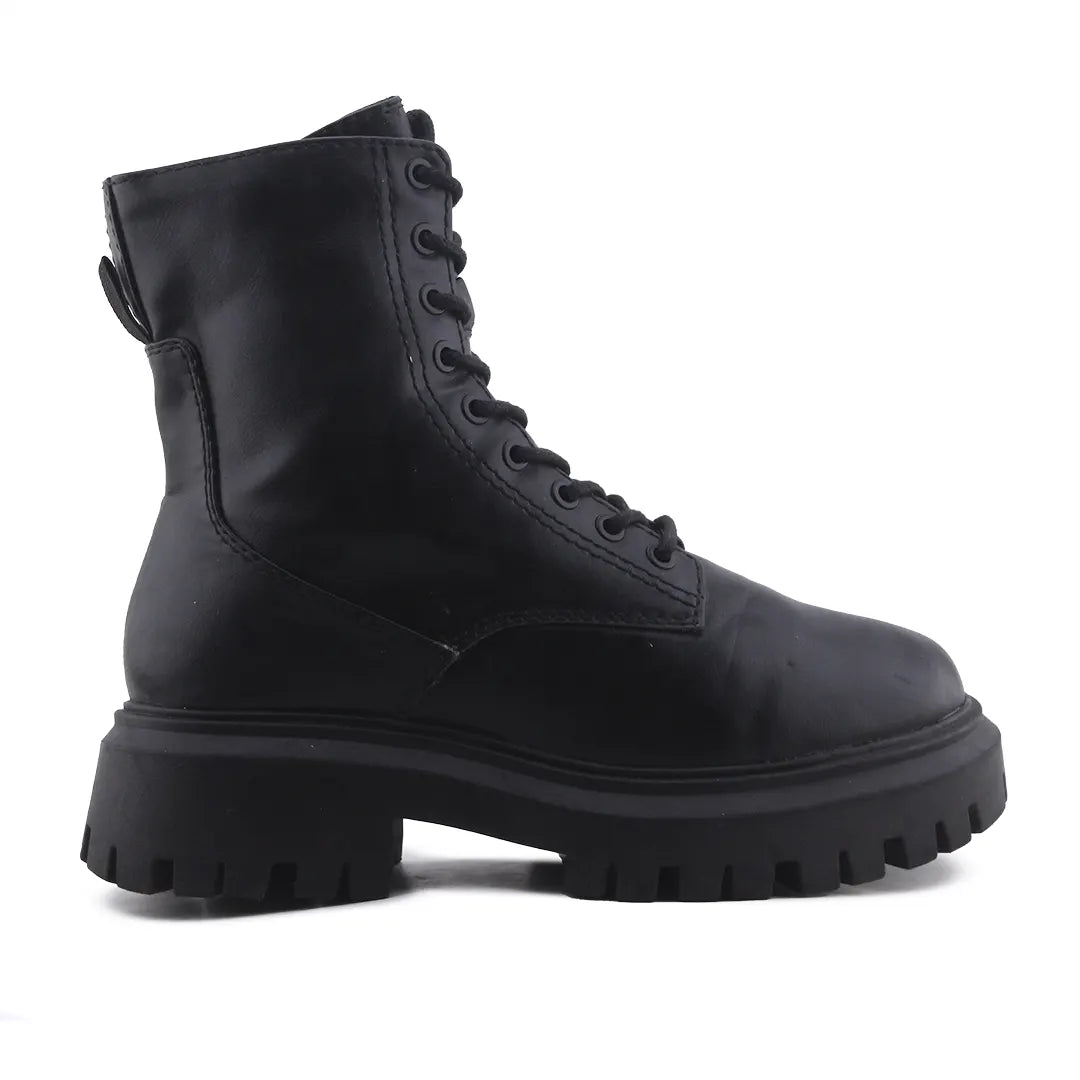 Stradivarius Zipper Lace Up Ankle Boot | 100% Authentic Leather