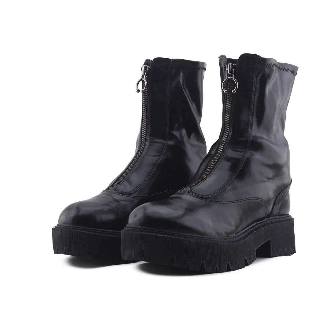 Bershka Zipper Ankle Boot | 100% Authentic Leather