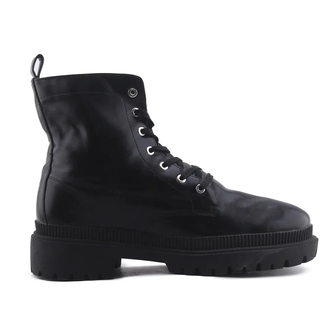 Lefties Zipper Lace Up Ankle Boot | 100% Authentic Leather
