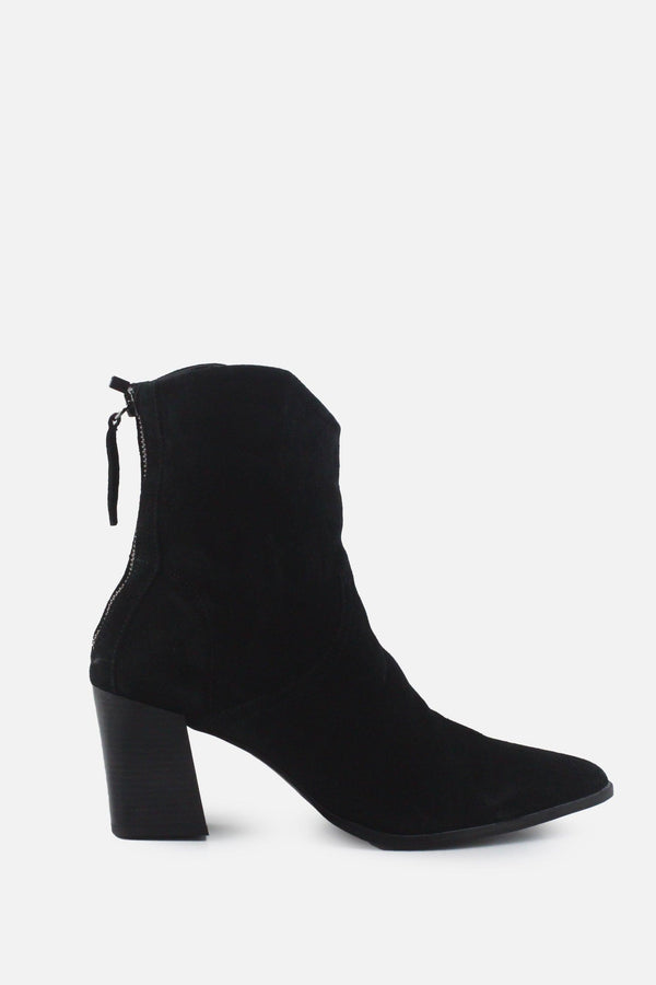 Zara Zipper Block Ankle Boots | Suede