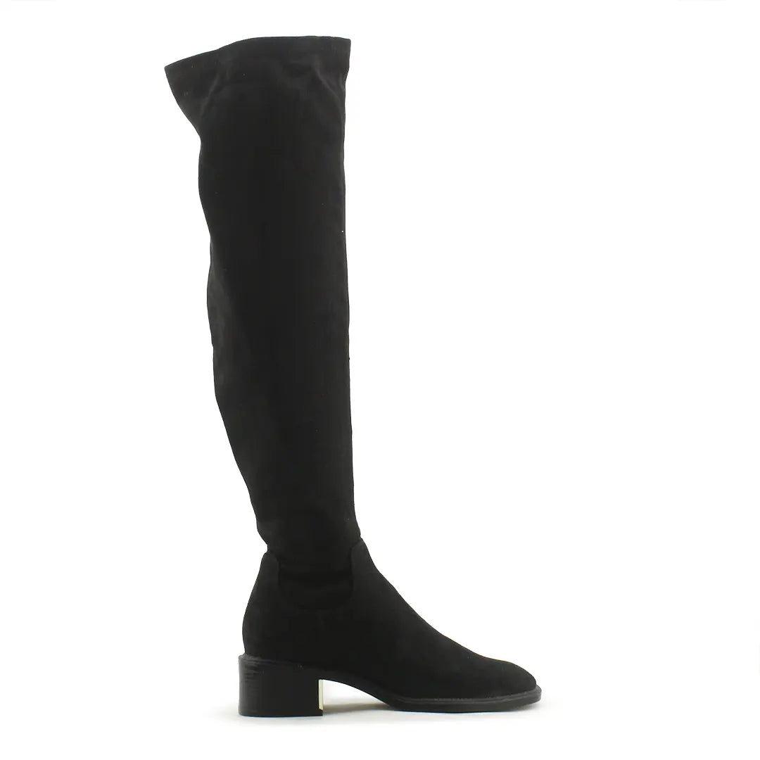 Zara Zipper Suede Over The Knee High Boots