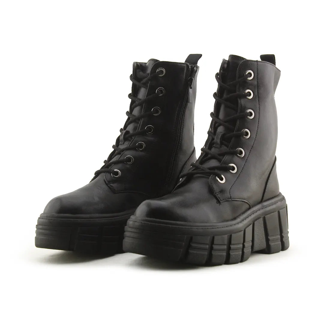 Stradivarius Zipper Lace Up Ankle Boot | 100% Authentic Leather