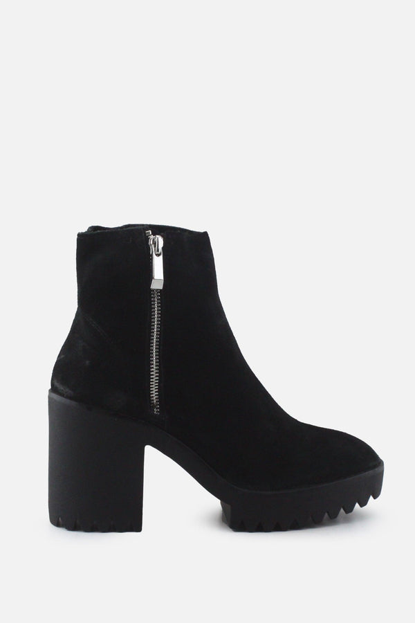 Zara Zipper Block Ankle Boots | Suede