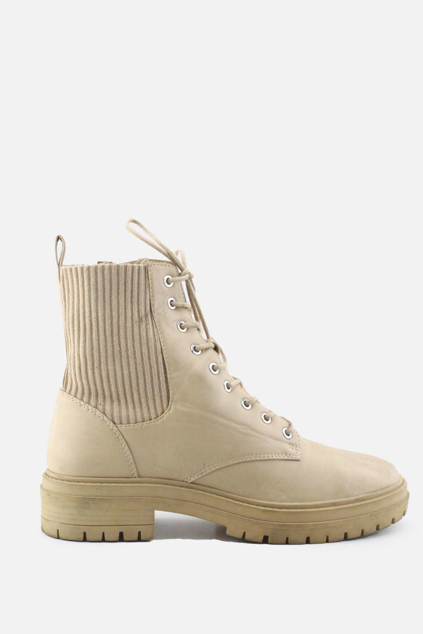 Lefties Zipper Laces Combat Ankle Boots | 100% Authentic Leather