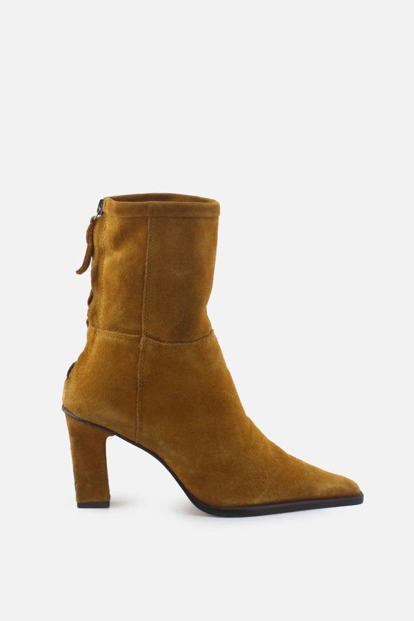 Zara Zipper Block Ankle Boots | Suede