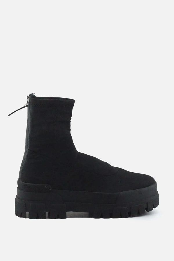 Bershka Zipper Combat Ankle Boots | Textile