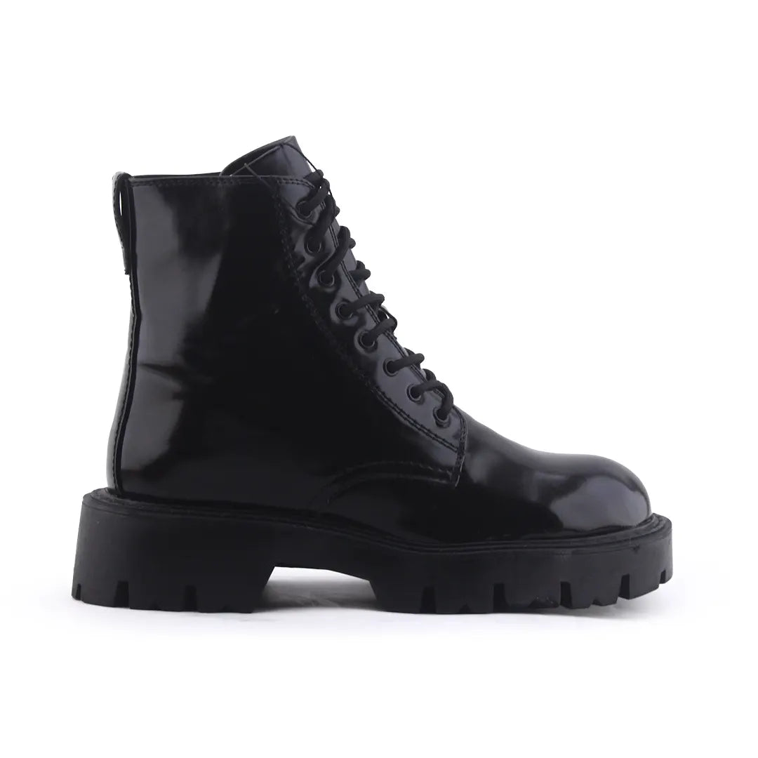 Zara Lace Up Patent Ankle Boot