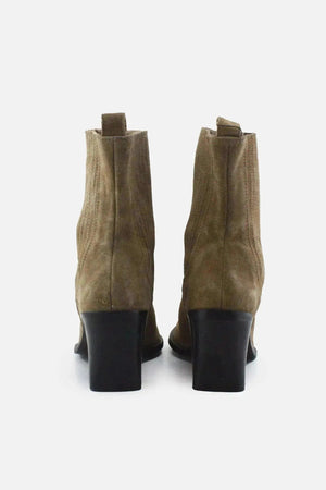 Zara Stretchable Block Ankle Boots | Suede - sundaybazar