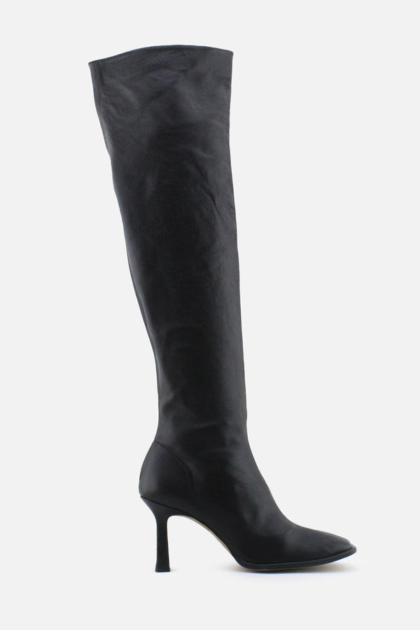 Zara Zipper Stiletto Heels Over The knee Boots | 100% Authentic Leather