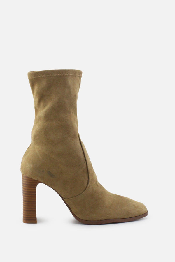 Zara Zipper Block Ankle Boots | Suede