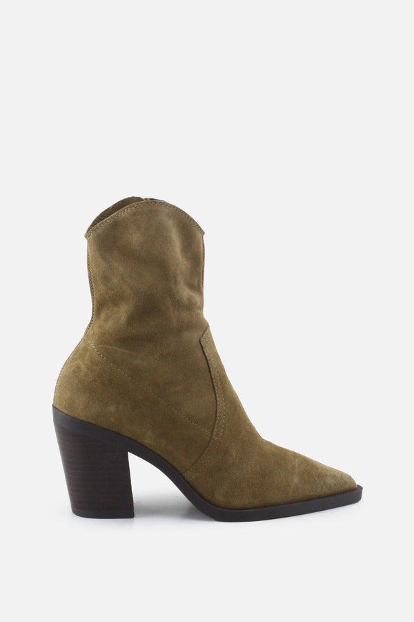 Zara Zipper Block Ankle Boots | Suede