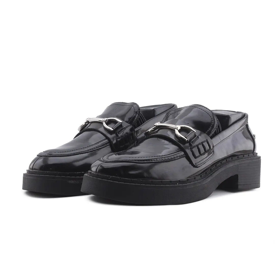 Zara Patent Penny Strap Loafers