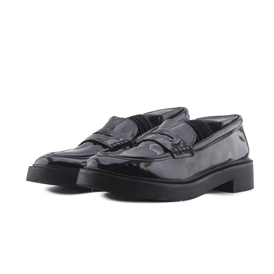 Zara Patent Penny Strap Loafers