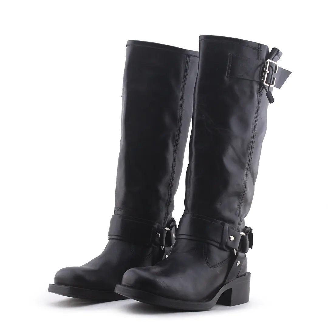 Zara Buckle Strap Knee High Boots | 100% Authentic Leather