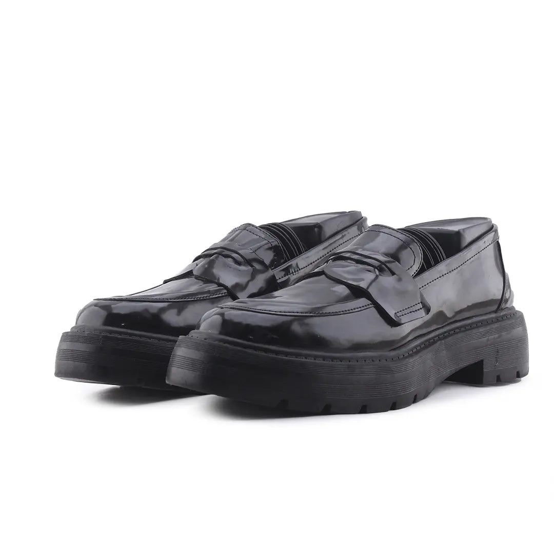 Bershka Patent Penny Strap Loafers