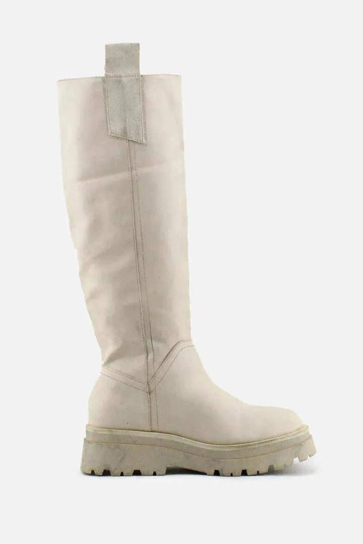 Stradivarius Zipper Knee High Boots | 100% Authentic Leather - sundaybazar